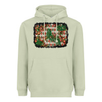 Matcha christmas ornament and diamond plaid  background Heavyweight Hoodie - BundleAndBundleShop
