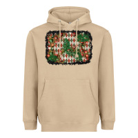 Mushroom christmas ornament and diamond plaid  background Heavyweight Hoodie - BundleAndBundleShop