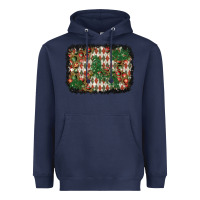 Navy christmas ornament and diamond plaid  background Heavyweight Hoodie - BundleAndBundleShop