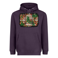 Plum christmas ornament and diamond plaid  background Heavyweight Hoodie - BundleAndBundleShop