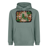 Sage christmas ornament and diamond plaid  background Heavyweight Hoodie - BundleAndBundleShop