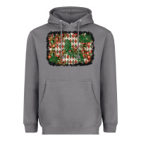 Storm christmas ornament and diamond plaid  background Heavyweight Hoodie - BundleAndBundleShop