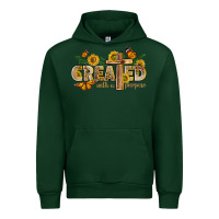 Forest Green created with a purpose with sunflower and butterfl Urban Hoodie - NancyCooperArtShop