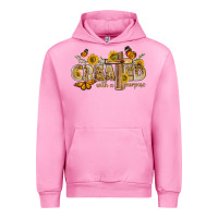 Fuchsia Pink created with a purpose with sunflower and butterfl Urban Hoodie - NancyCooperArtShop