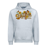 Heather Grey created with a purpose with sunflower and butterfl Urban Hoodie - NancyCooperArtShop
