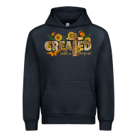 Navy created with a purpose with sunflower and butterfl Urban Hoodie - NancyCooperArtShop