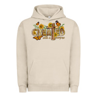 Pigment French Oak created with a purpose with sunflower and butterfl Urban Hoodie - NancyCooperArtShop