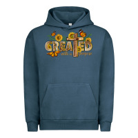 Pigment Midnight Navy created with a purpose with sunflower and butterfl Urban Hoodie - NancyCooperArtShop