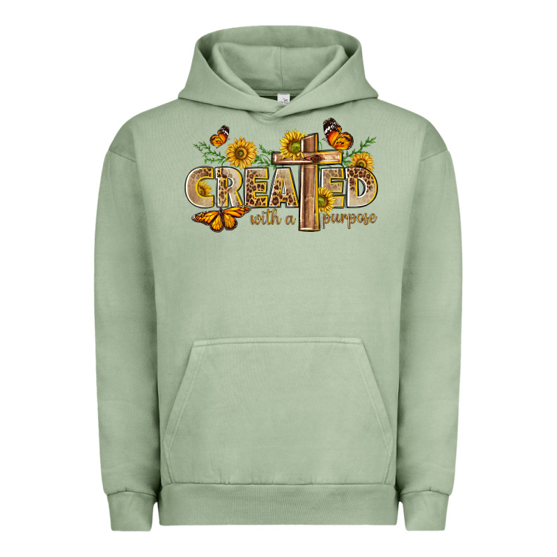 Created With A Purpose With Sunflower And Butterfl Urban Hoodie by NancyCooperArtShop | Teevron