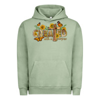 Pigment Oil Green created with a purpose with sunflower and butterfl Urban Hoodie - NancyCooperArtShop
