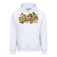 White created with a purpose with sunflower and butterfl Urban Hoodie - NancyCooperArtShop