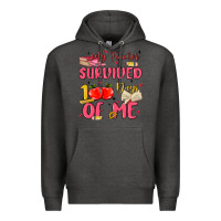 Charcoal Heather my teacher survived 100 days of me Premium Hoodie - MaliasSmallBusiness