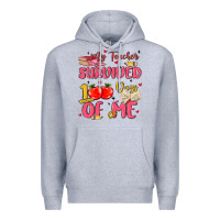 Heather Grey my teacher survived 100 days of me Premium Hoodie - MaliasSmallBusiness
