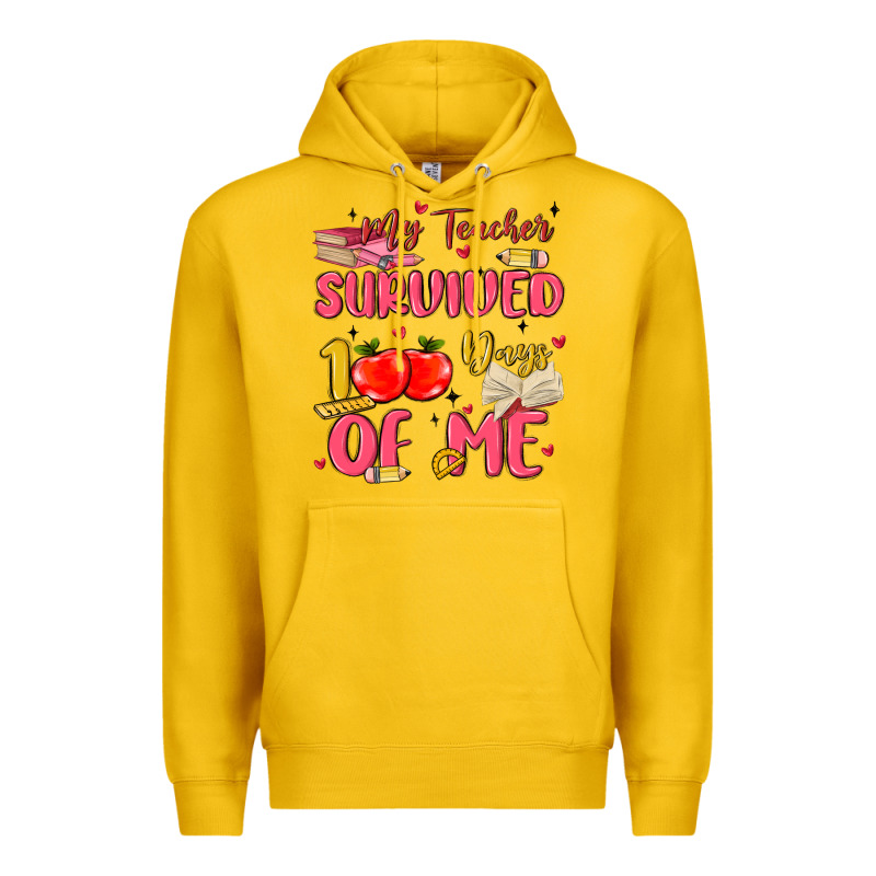 My Teacher Survived 100 Days Of Me Premium Hoodie by MaliasSmallBusiness | Teevron