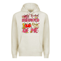 Oatmeal Heather my teacher survived 100 days of me Premium Hoodie - MaliasSmallBusiness