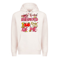 Pale Pink my teacher survived 100 days of me Premium Hoodie - MaliasSmallBusiness
