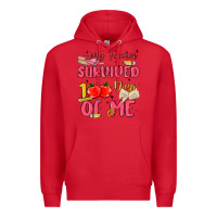 Red my teacher survived 100 days of me Premium Hoodie - MaliasSmallBusiness