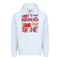 White my teacher survived 100 days of me Premium Hoodie - MaliasSmallBusiness