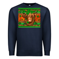 Navy st patricks day long haired cow Premium Sweatshirt - Jasminsmagicworld