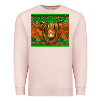 Pale Pink st patricks day long haired cow Premium Sweatshirt - Jasminsmagicworld