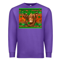 Purple st patricks day long haired cow Premium Sweatshirt - Jasminsmagicworld