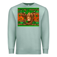 Seafoam st patricks day long haired cow Premium Sweatshirt - Jasminsmagicworld
