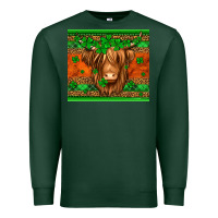 Sports Green st patricks day long haired cow Premium Sweatshirt - Jasminsmagicworld