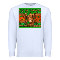 White st patricks day long haired cow Premium Sweatshirt - Jasminsmagicworld