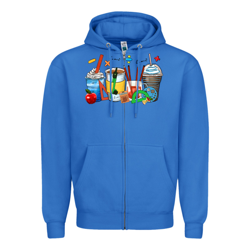 Math Teacher Coffee Cups Zipper Hoodie by Zillion Design Studio | Teevron