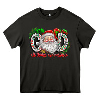 Asphalt with god all things are possible santa Heavy Core Tee - CowhideDigitalArt