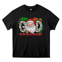 Black with god all things are possible santa Heavy Core Tee - CowhideDigitalArt