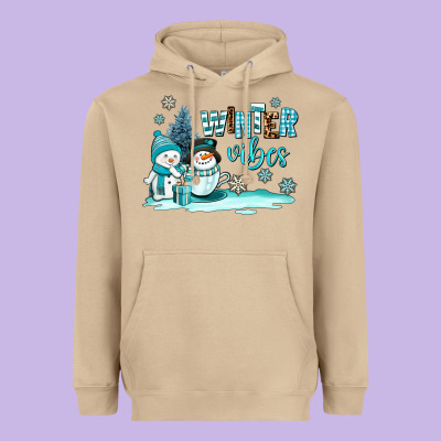 Winter Vibes Heavyweight Hoodie Designed By Adodesignshop