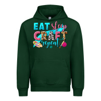 Forest Green eat sleep craft repeat Urban Hoodie - NancyCooperArtShop
