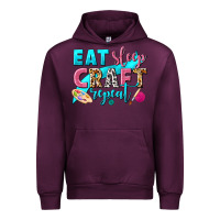 Mauve Wine eat sleep craft repeat Urban Hoodie - NancyCooperArtShop