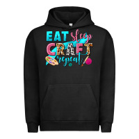 Pigment Black eat sleep craft repeat Urban Hoodie - NancyCooperArtShop
