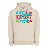 Pigment French Oak eat sleep craft repeat Urban Hoodie - NancyCooperArtShop