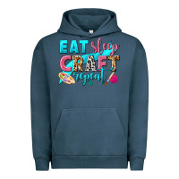 Pigment Midnight Navy eat sleep craft repeat Urban Hoodie - NancyCooperArtShop