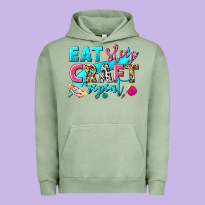 Eat Sleep Craft Repeat Urban Hoodie Designed By Nancycooperartshop