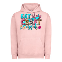 Pigment Salmon eat sleep craft repeat Urban Hoodie - NancyCooperArtShop