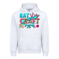 White eat sleep craft repeat Urban Hoodie - NancyCooperArtShop