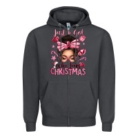 Smoke just a girl who loves pink christmas messy bun Zipper Hoodie - texasbilliewilder