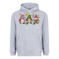 Heather Grey pink christmas gnomies Heavyweight Hoodie - AdoDesignShop