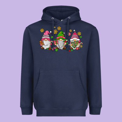 Pink Christmas Gnomies Heavyweight Hoodie Designed By Adodesignshop