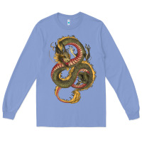 Colony Blue green and yellow dragon Long Sleeve Tee - RanaPortraitStore