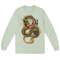 Matcha green and yellow dragon Long Sleeve Tee - RanaPortraitStore