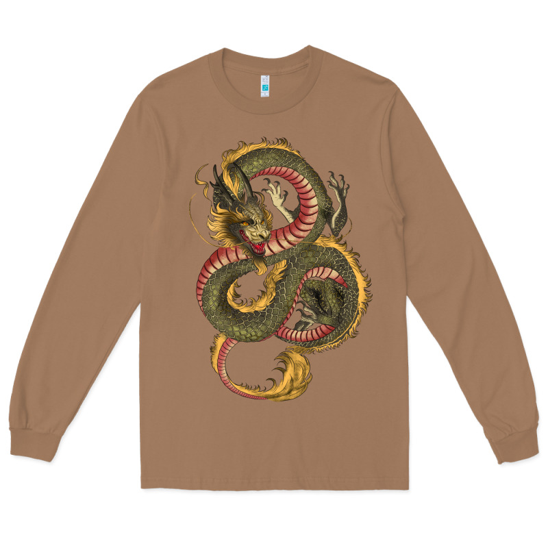 Green And Yellow Dragon Long Sleeve Tee by RanaPortraitStore | Teevron