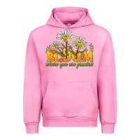 Fuchsia Pink bloom where you are planted Urban Hoodie - NancyCooperArtShop