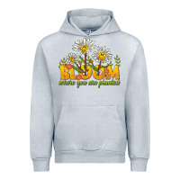 Heather Grey bloom where you are planted Urban Hoodie - NancyCooperArtShop