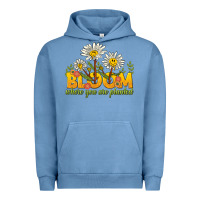 Pigment Pebble Blue bloom where you are planted Urban Hoodie - NancyCooperArtShop