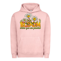 Pigment Salmon bloom where you are planted Urban Hoodie - NancyCooperArtShop